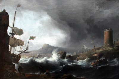 Stormy Sea on a Rocky Coast by Ludolf Bakhuizen